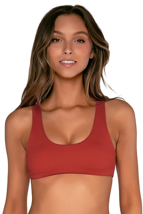 Front view of Swim Systems Cayenne Rylee Racerback Top