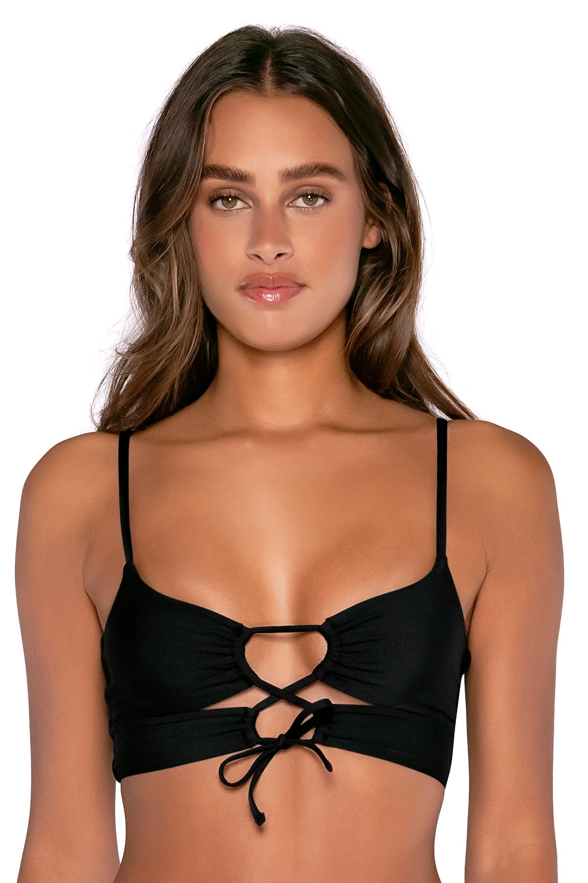 Front view of B Swim Black Out Katia Top