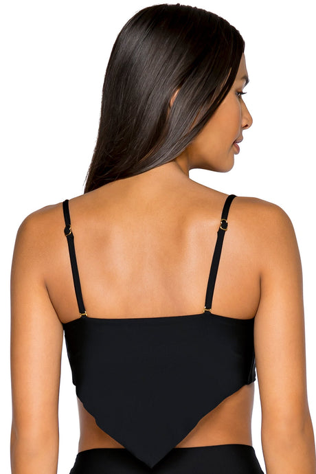 Back view of B Swim Black Out Calypso Top