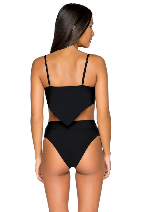 Back view of B Swim Black Out Calypso Top