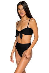 Side view of B Swim Black Out Calypso Top