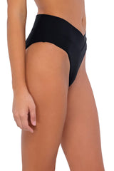 Swim Systems Black Delfina V Front Bikini Bottom