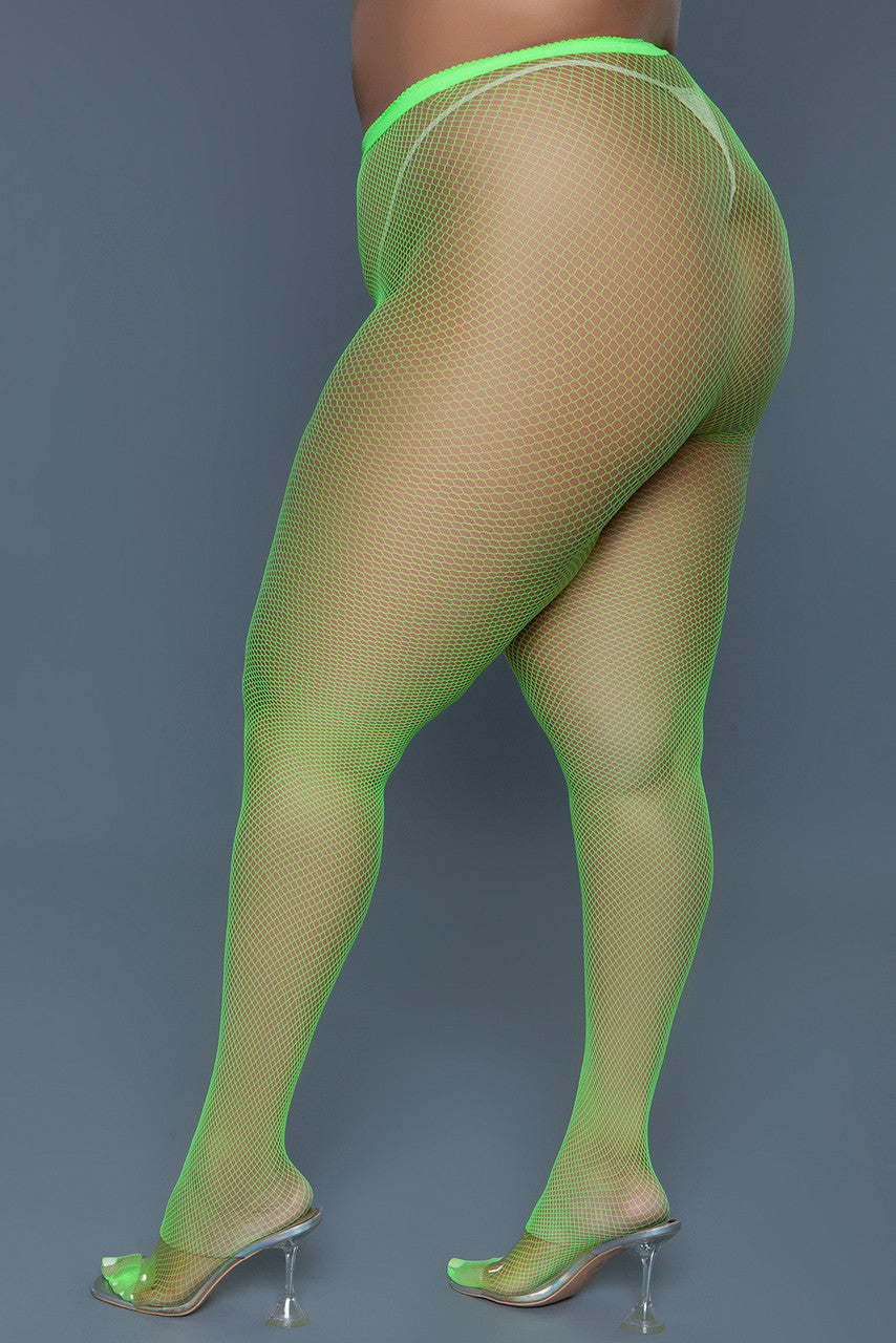 BeWicked Hosiery Queen 2302 Up All Night Pantyhose Neon Green
