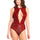 Glitter SOLD OUT S / Red Janice Sheer Lace Teddy Lingerie