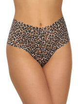 Hanky Panky Thong Brown Blk / One Size Rolled Classic Leopard Low Rise Thong