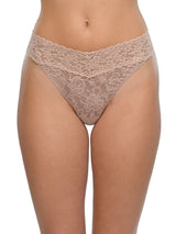 Hanky Panky Thong Taupe / One Size Signature Lace Original Rise Thong