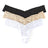 HauteFlair Panties Black Chai White 3 Pack Low Rise Thongs