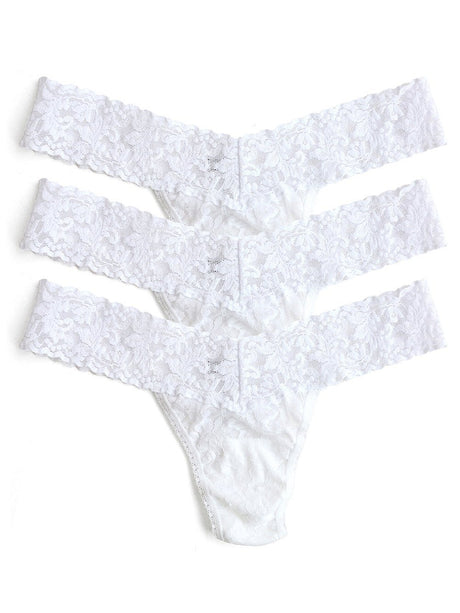 HauteFlair Panties White 3 Pack Low Rise Thongs