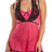 iCollection Babydoll Lingerie Fuchsia-Black / S Women's Madelyn Babydoll