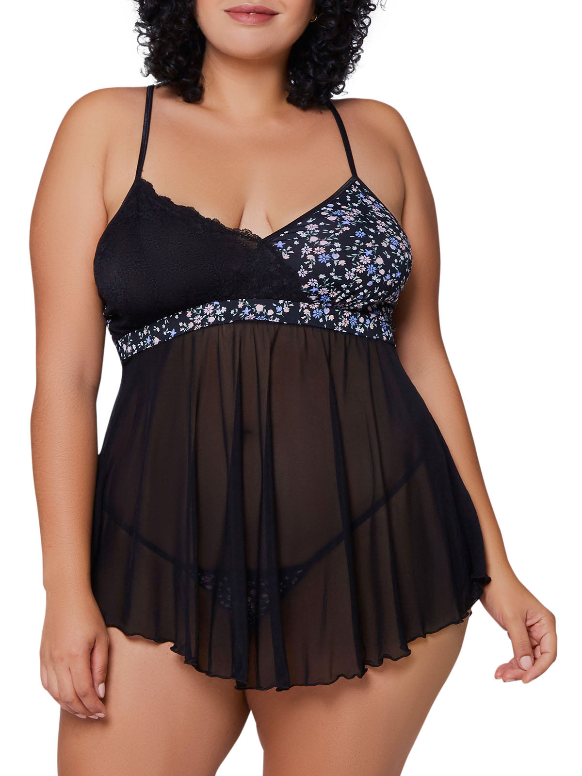 iCollection Babydoll Lingerie Hollyn Plus Size Babydoll