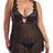 iCollection Babydoll Lingerie Plus Size Plus Satin Babydoll G-String