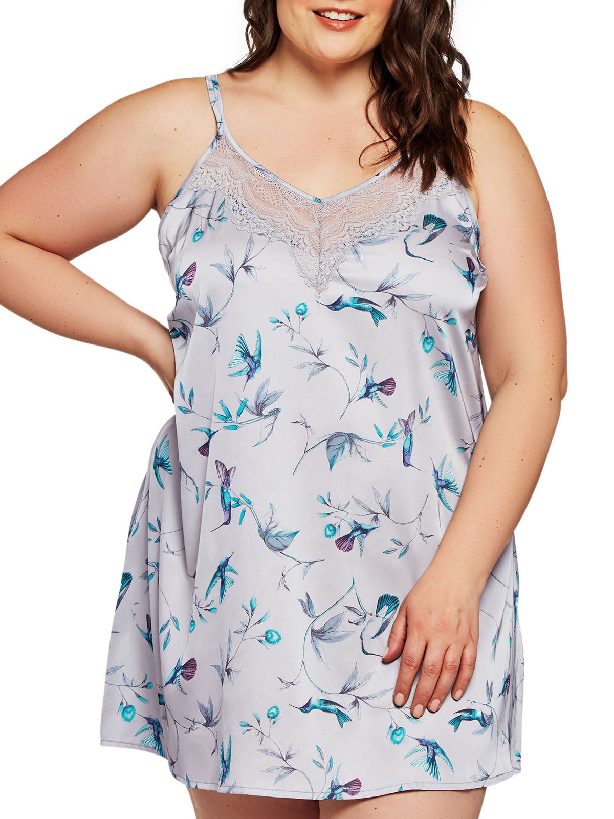 iCollection Chemise Women's Ivy Plus Size Chemise Loungewear