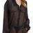 iCollection Chiffon Button Down Plus Size Sleep Shirt