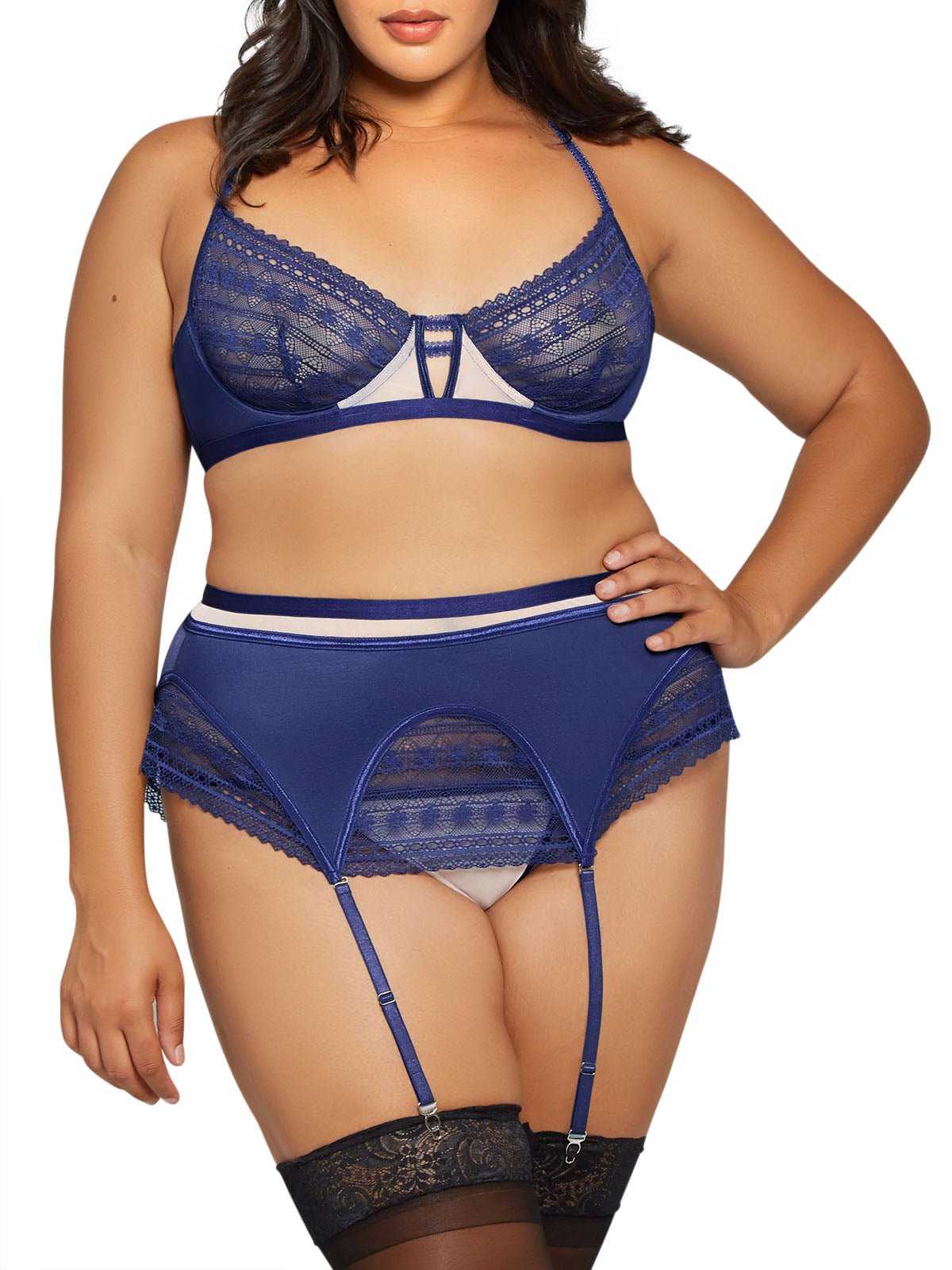 iCollection Clover Plus Size Bra Set