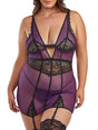 iCollection Garter Chemise Women's Parisa Garter Plus Size Chemise Lingerie