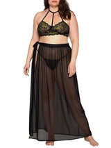 iCollection Karina Plus Size Halter Bra Set