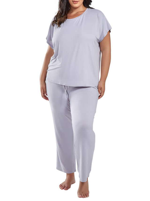 iCollection Pj Set Women's Elise Plus Size PJ Set Loungewear