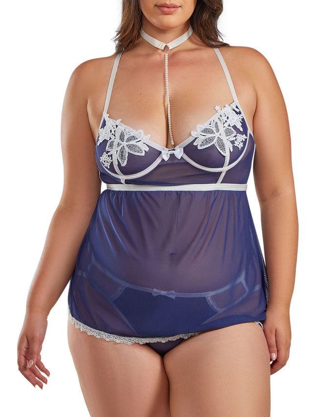 iCollection Plus Size Babydoll Alessandra Plus Size Babydoll