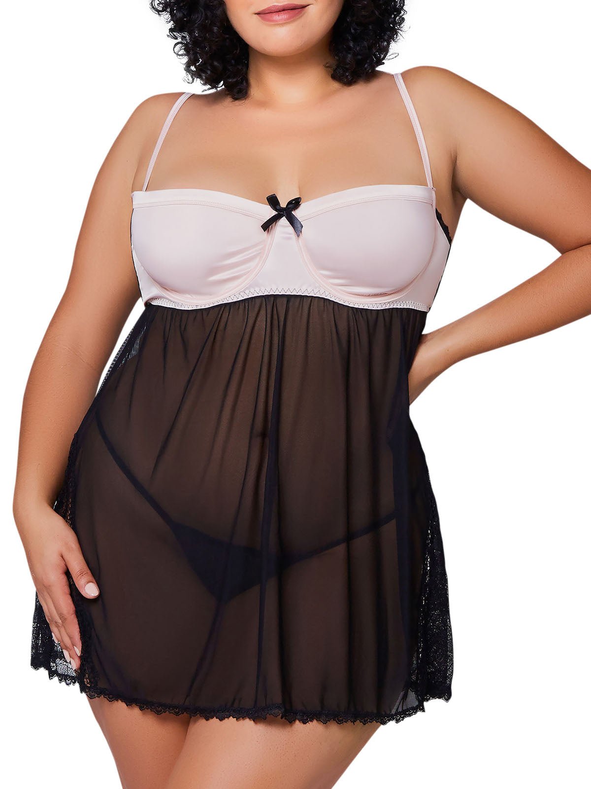 iCollection Plus Size Babydoll Enchanted Soiree Plus Size Babydoll