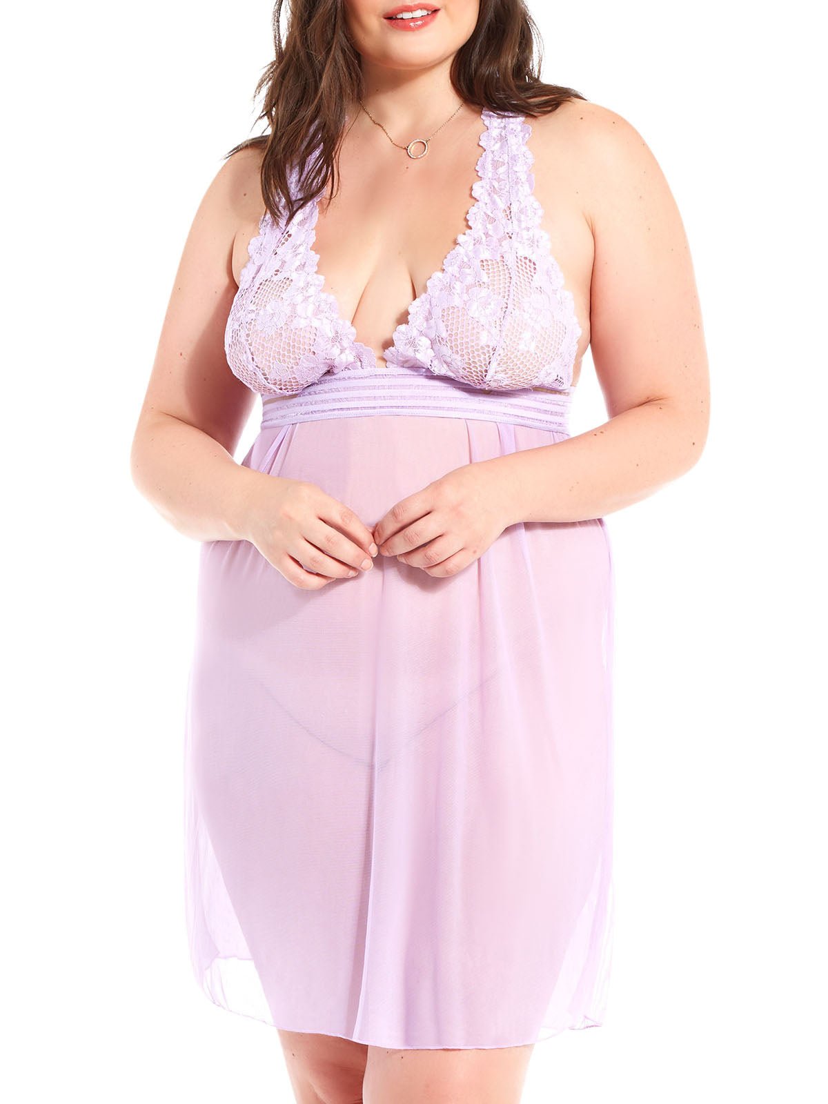 iCollection Plus Size Babydoll Florence Plus Size Babydoll