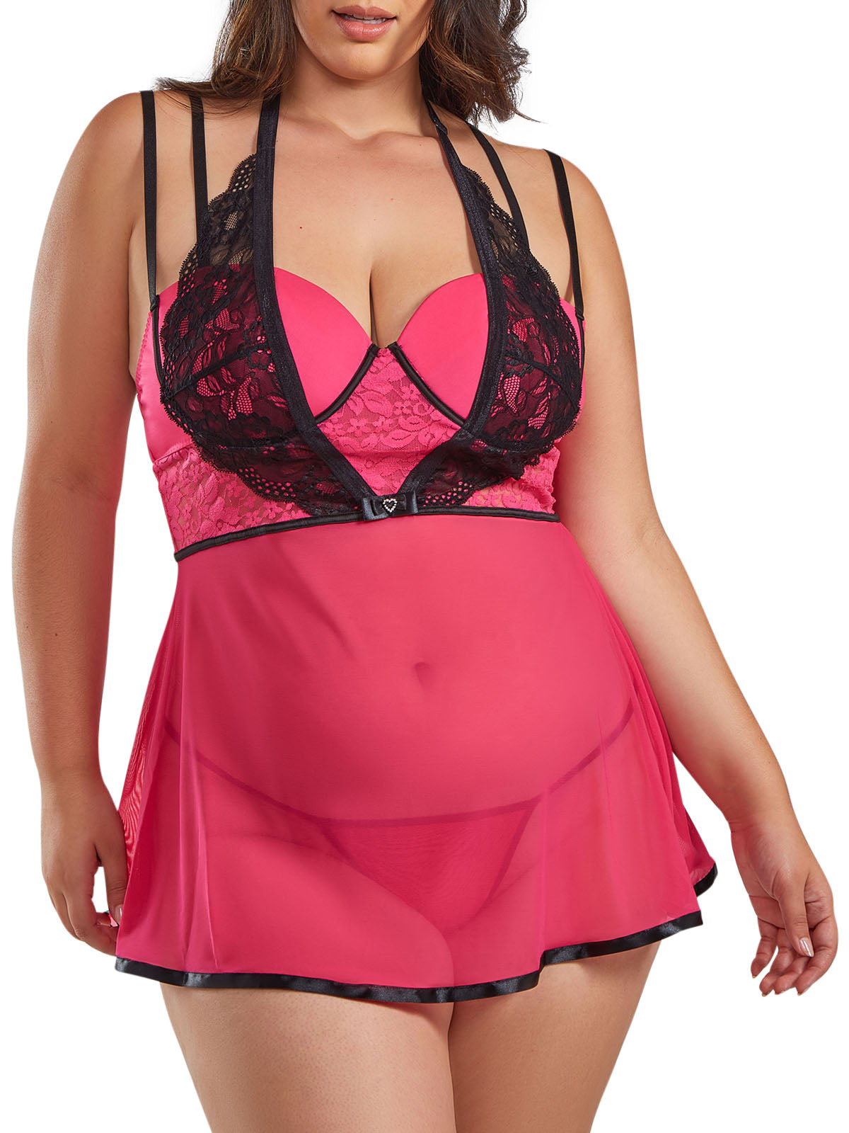 iCollection Plus Size Babydoll Madelyn Plus Size Babydoll