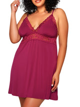 iCollection Plus Size Chemise Lingerie Josephine Plus Size Empire Waist Chemise