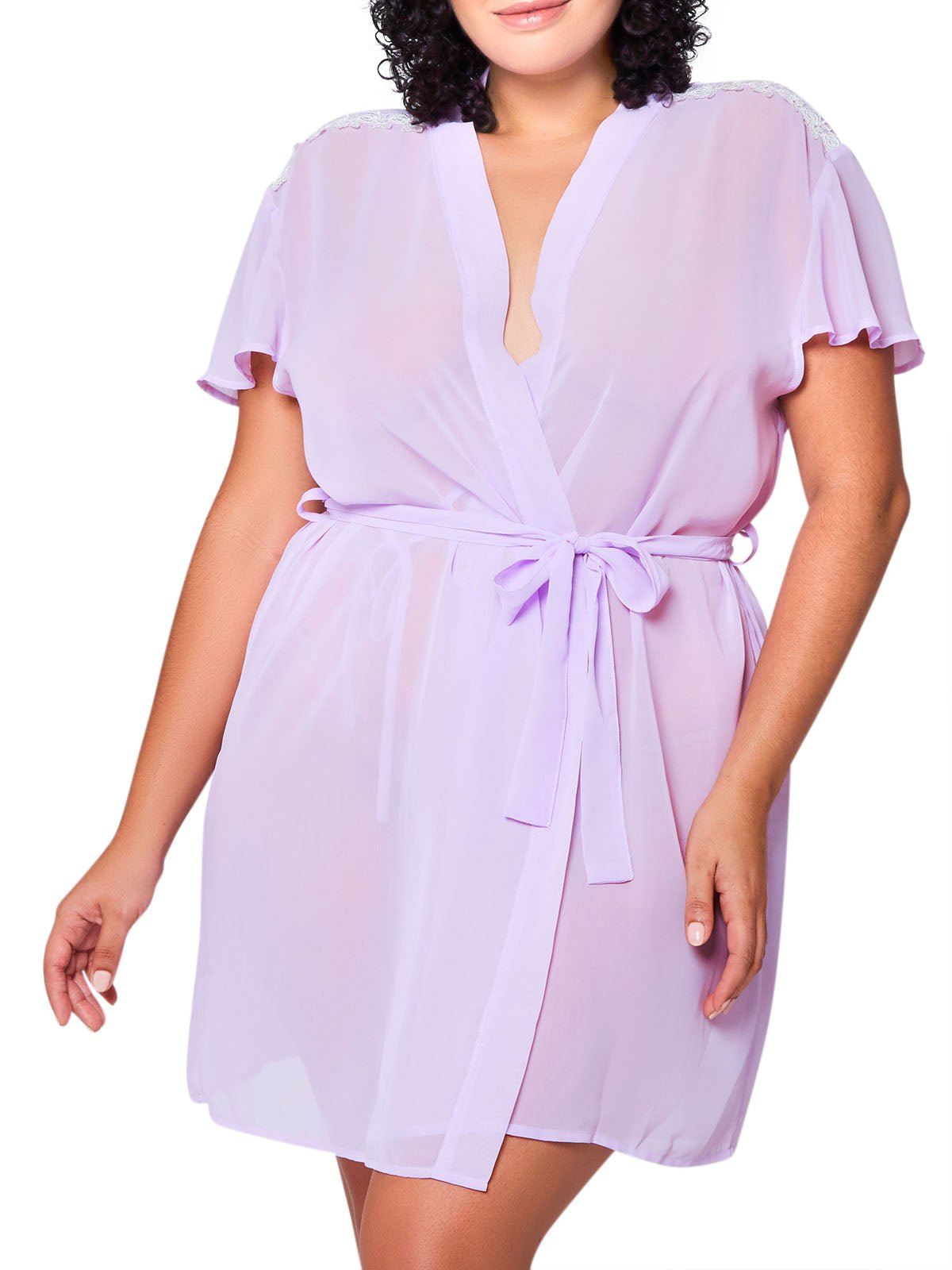 iCollection Plus Size Robes Calista Plus Size Robe