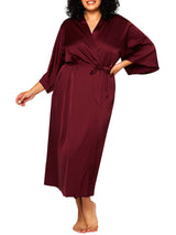 iCollection Plus Size Robes Tania Stretch Satin Plus Size Robe