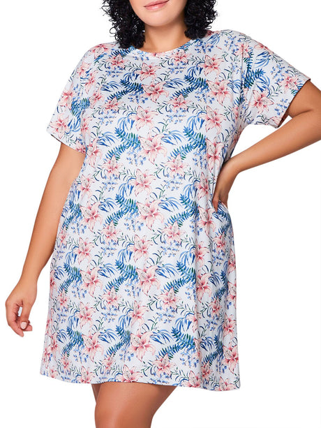 iCollection Plus Size Sleepwear Elie Plus Size Sleep Dress