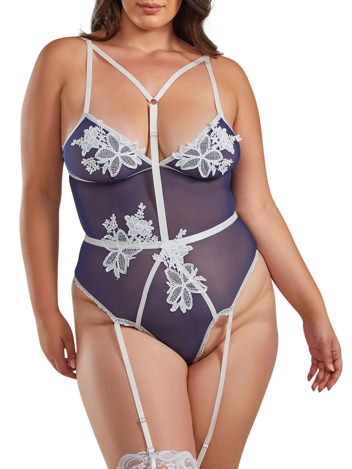 iCollection Plus Size Teddy Lingerie Alessandra Plus Size Teddy
