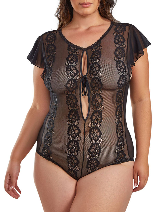 iCollection Plus Size Teddy Lingerie Maybel Plus Size Teddy