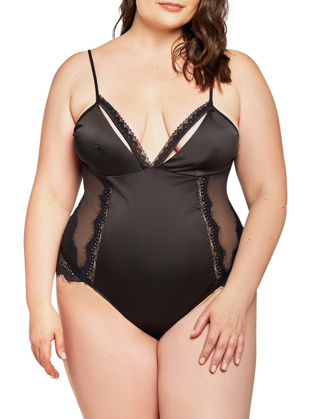 iCollection Plus Size Teddy Lingerie Peek A Beau Plus Size Teddy