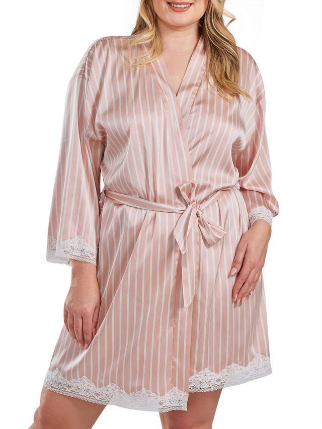 iCollection Robe Women's Helena Plus Size Robe Loungewear