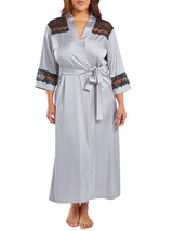 iCollection Robe Women's Tess Long Plus Size Robe Loungewear