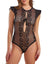 Black sheer floral teddy lingerie