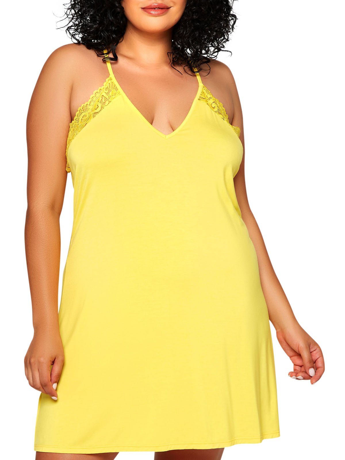 iCollection Zenni Plus Size Chemise Sleepwear