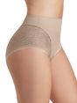 Leonisa Panties Light Brown / S High-Waisted Sheer Lace Shaper Panty