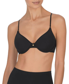 Black Natori Understated contour underwire t-shirt bra 132025, front view