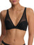 Black Natori True Zen sheer mesh plunge t-shirt bra 721343, front view