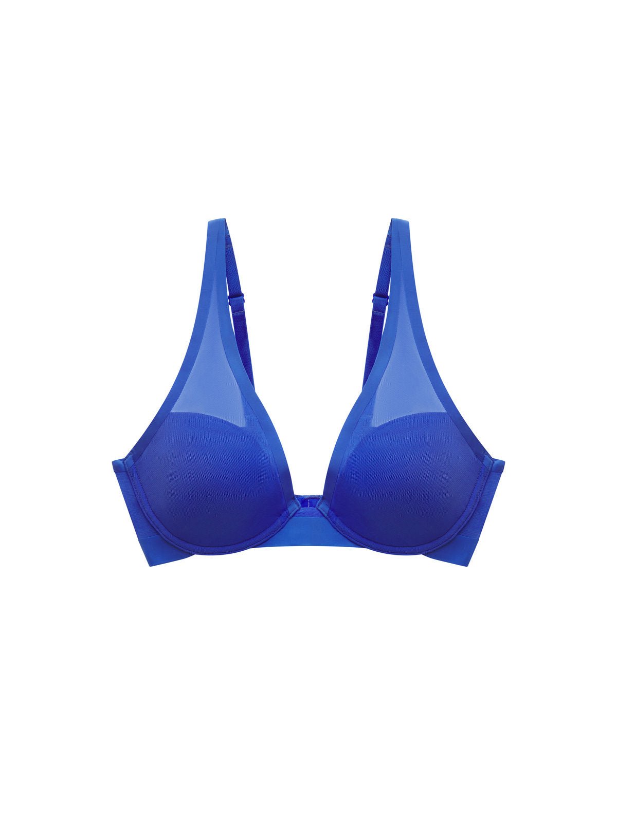 Blue flame Natori True Zen sheer mesh plunge t-shirt bra 721343, view 13