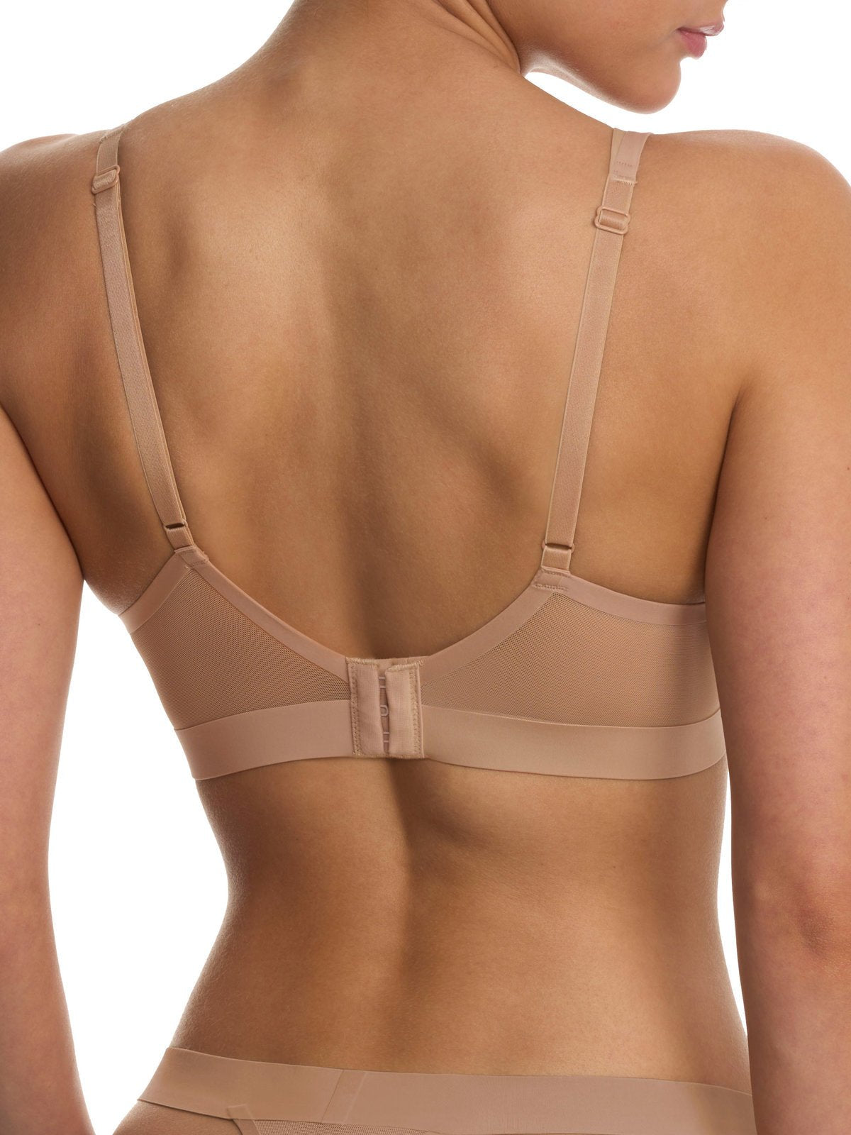 Buff Natori True Zen sheer mesh plunge t-shirt bra 721343, view 5