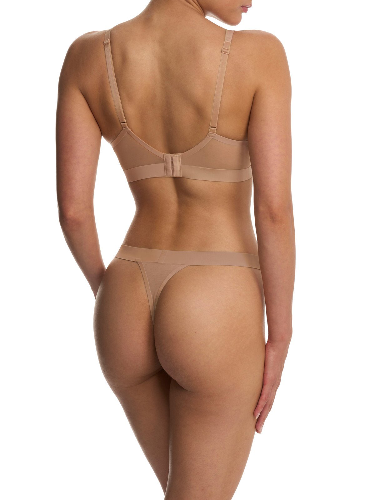 Buff Natori True Zen sheer mesh plunge t-shirt bra 721343, view 6