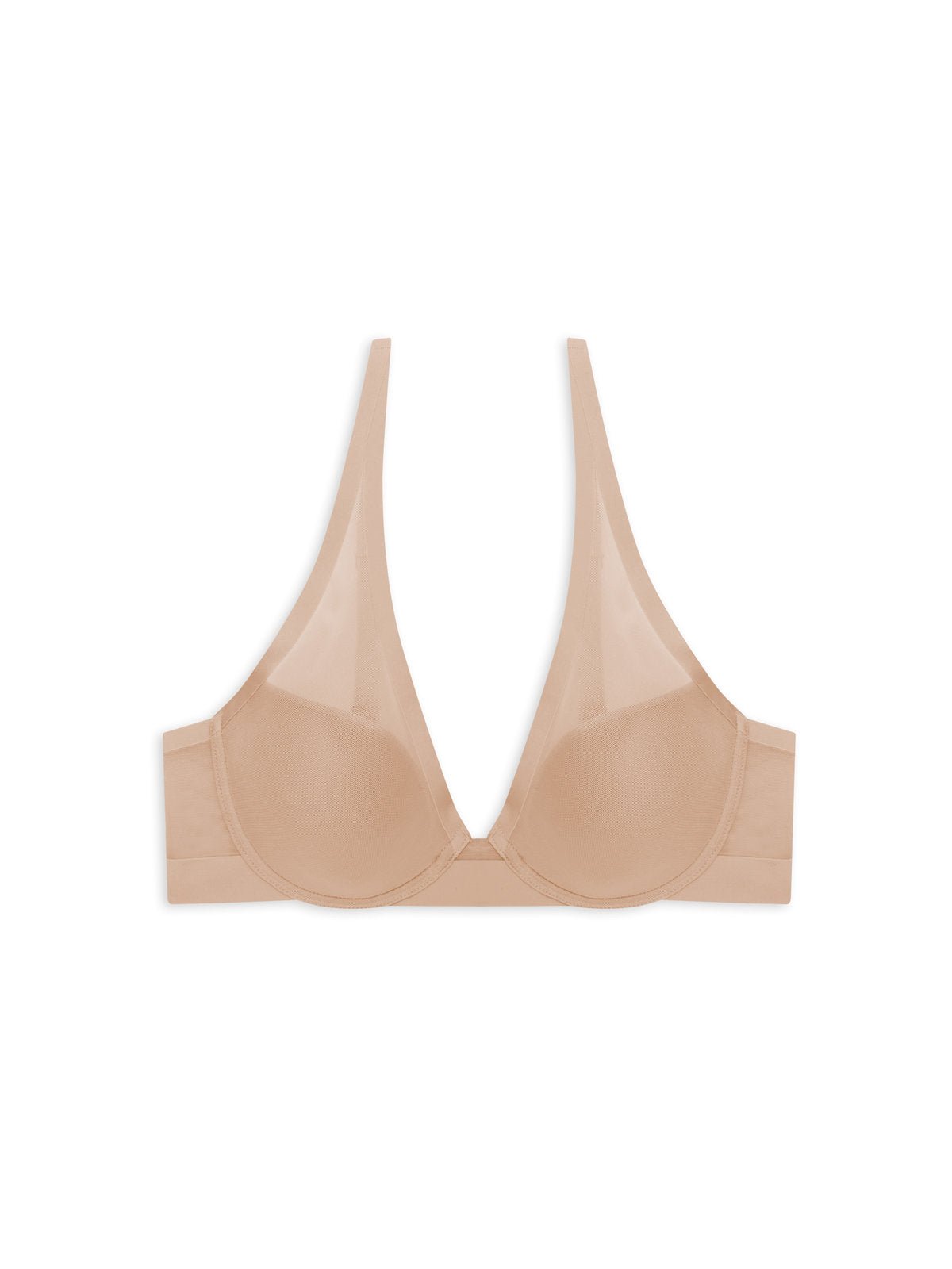 Buff Natori True Zen sheer mesh plunge t-shirt bra 721343, view 9