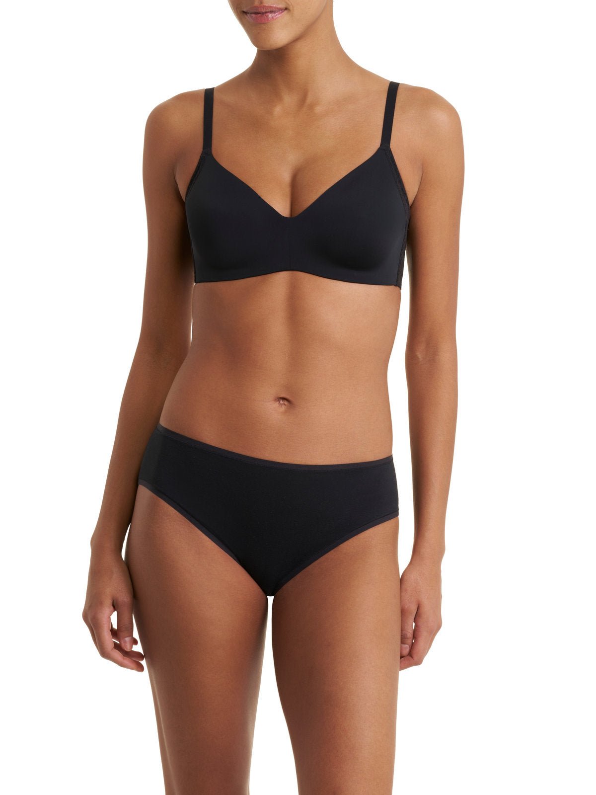 Black Natori Pretty Smooth smoothing wireless t-shirt bra 733318, view 2