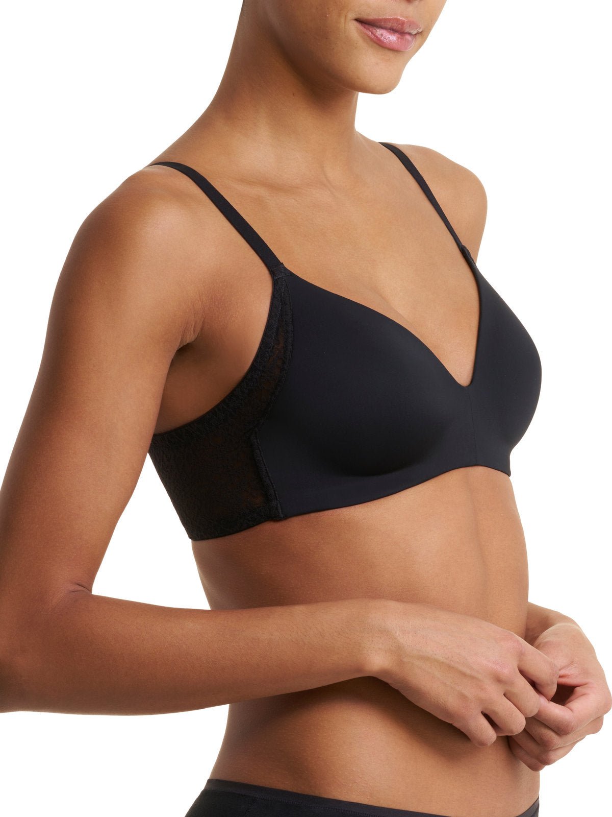 Black Natori Pretty Smooth smoothing wireless t-shirt bra 733318, view 5