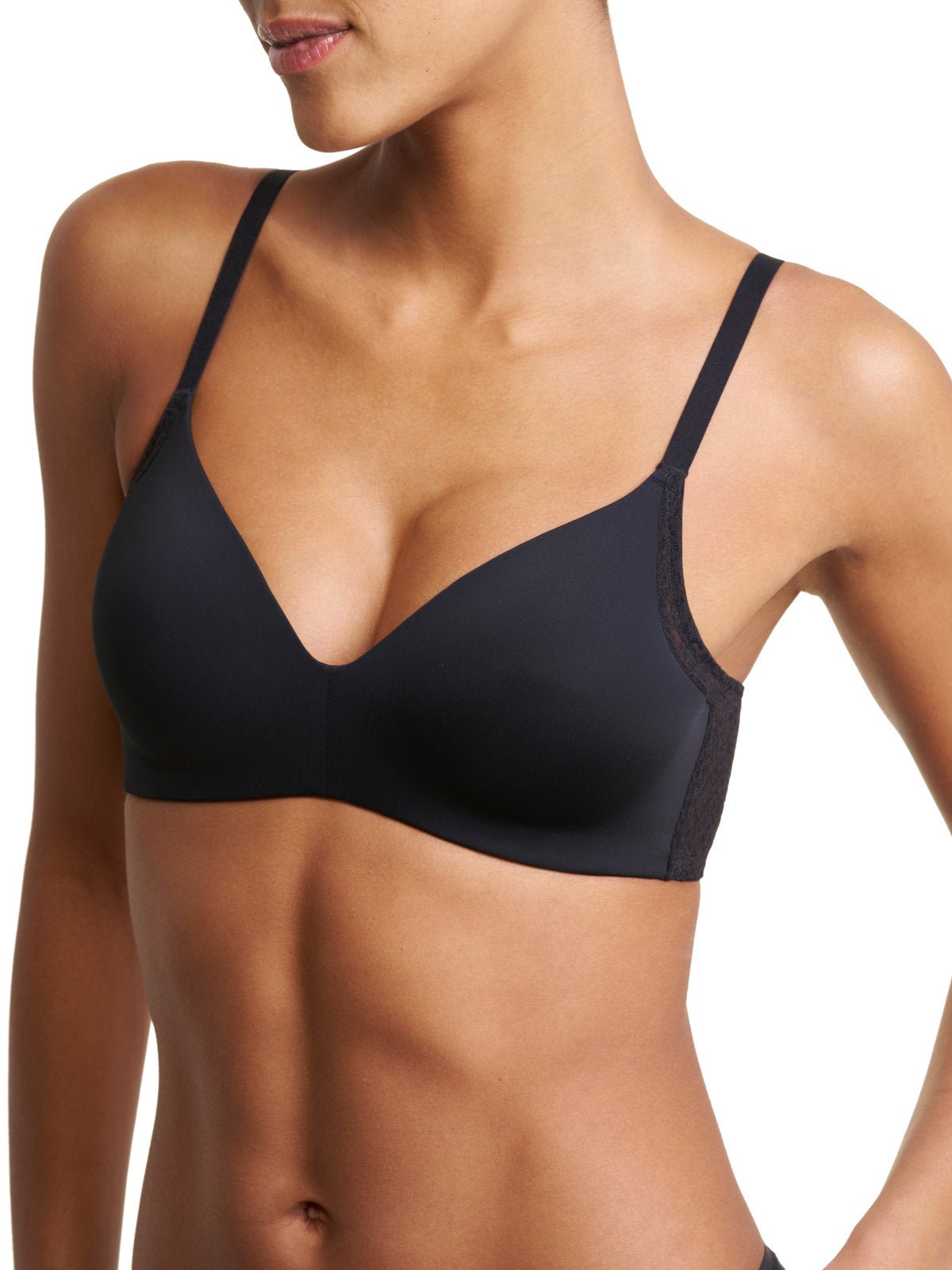Black Natori Pretty Smooth smoothing wireless t-shirt bra 733318, view 9
