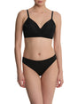 Black Natori Cloud Comfort convertible back smoothing wireless bra 733338, front view