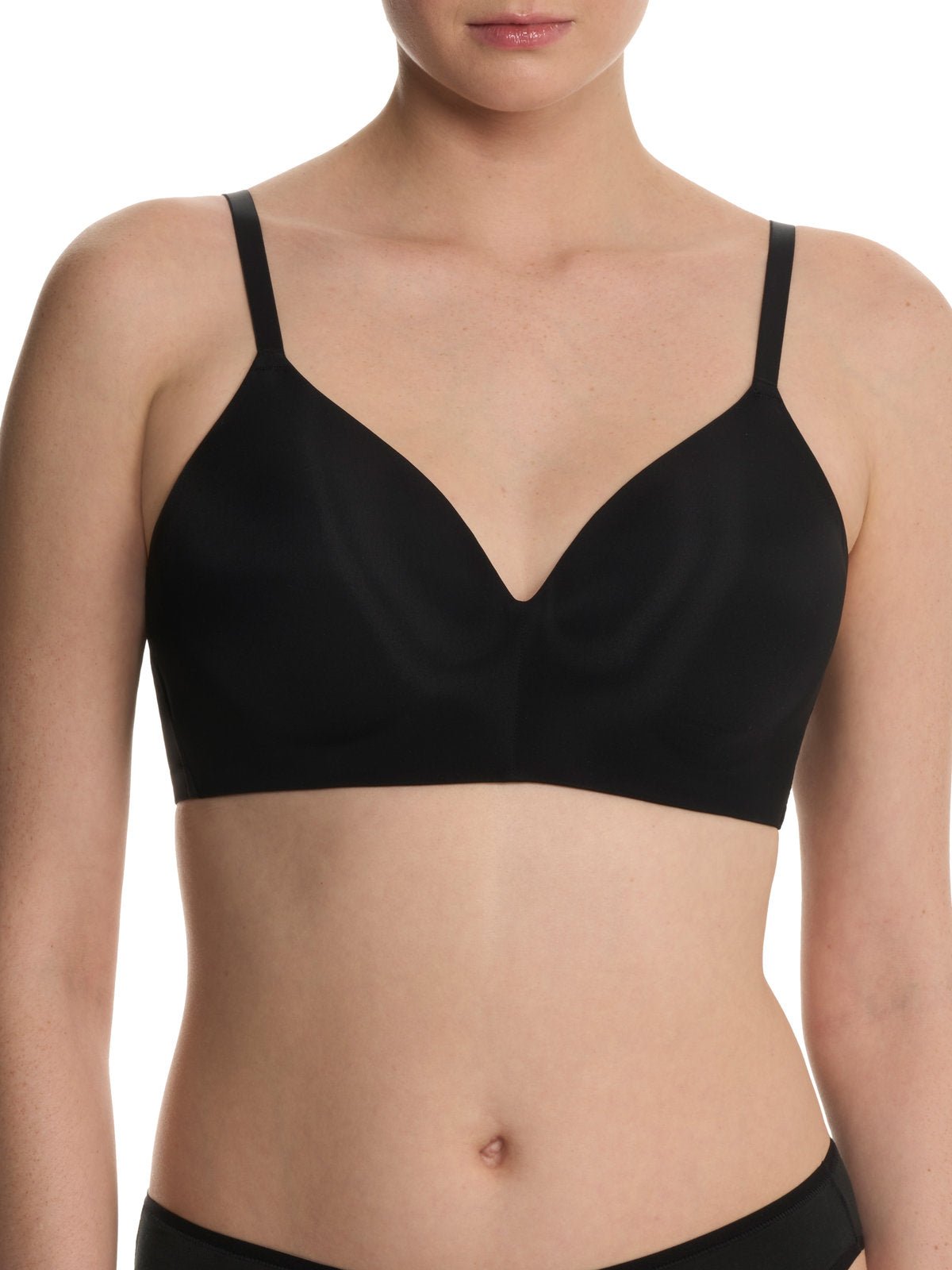 Black Natori Cloud Comfort convertible back smoothing wireless bra 733338, view 2
