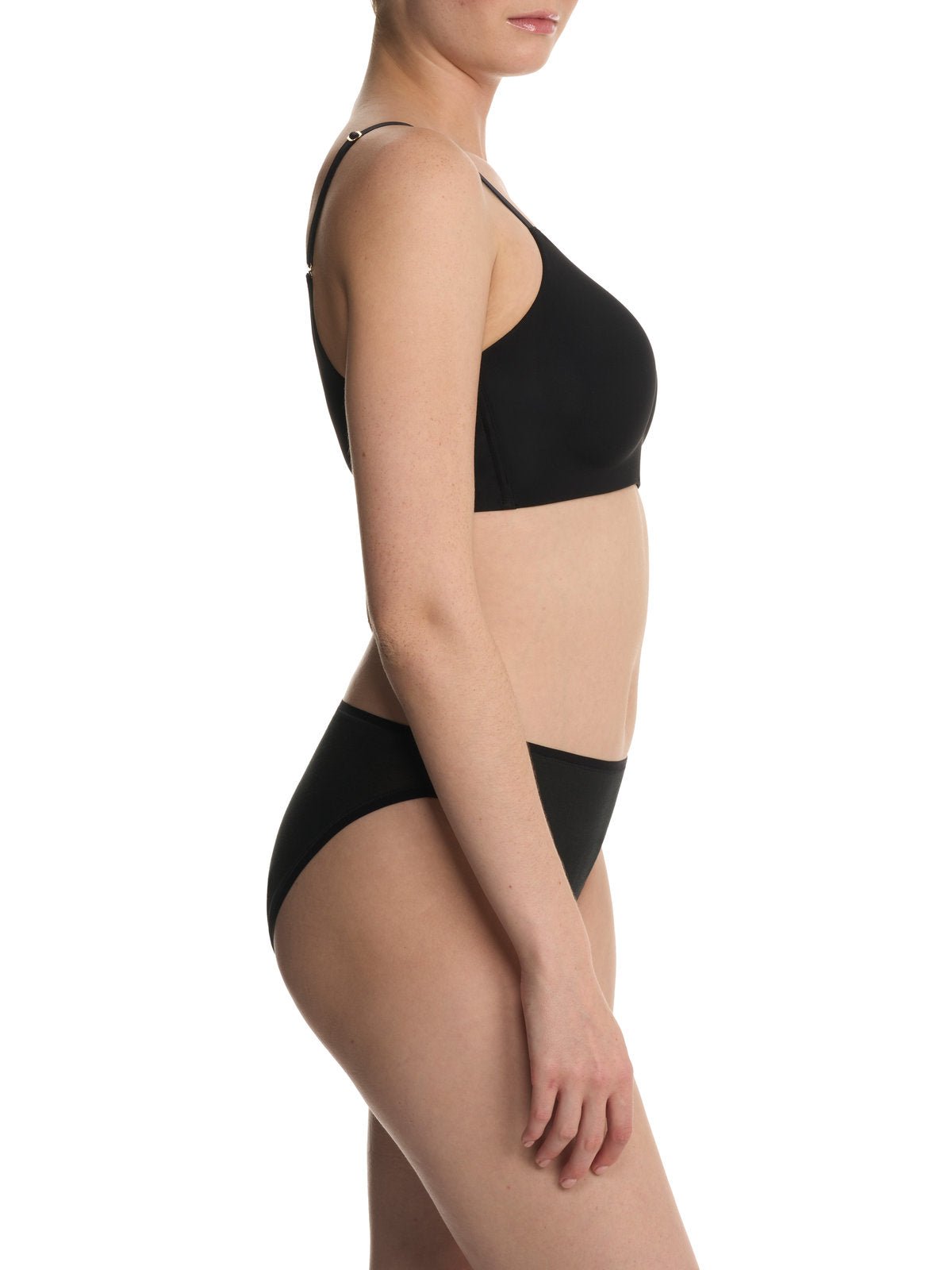 Black Natori Cloud Comfort convertible back smoothing wireless bra 733338, view 3