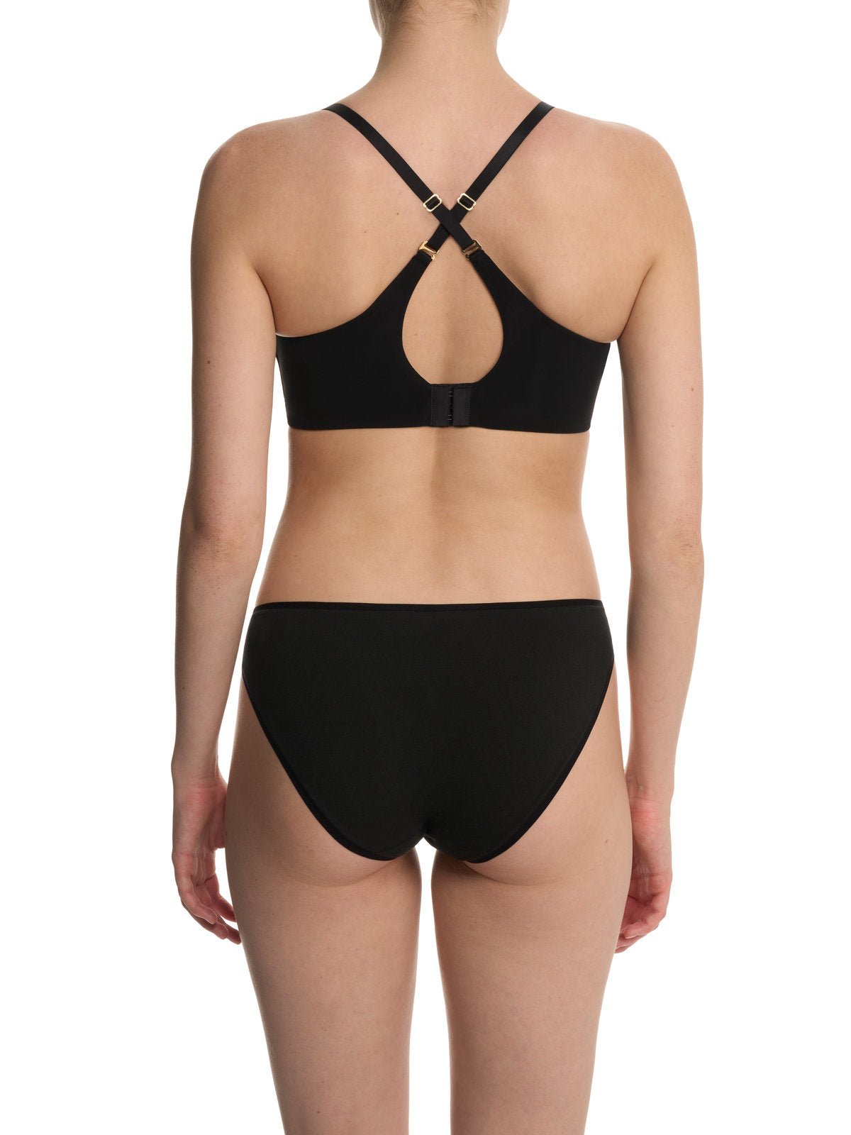 Black Natori Cloud Comfort convertible back smoothing wireless bra 733338, view 7